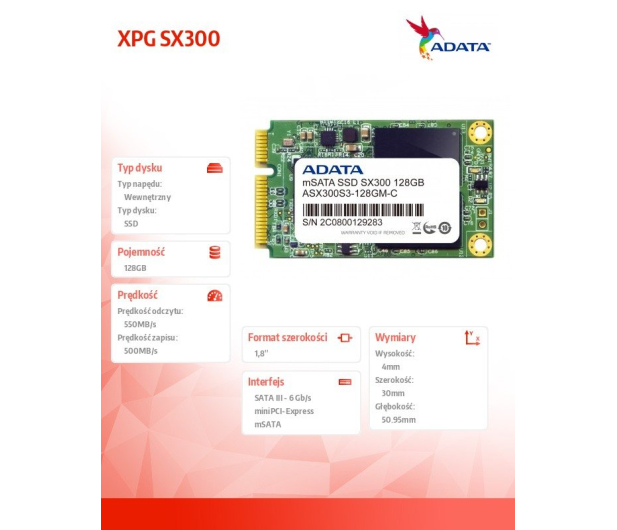 ADATA 128GB 1,8'' mSATA SSD XPG SX300 - 82285 - zdjęcie 5